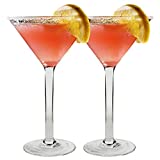 I-WILL Copas de Martini 180ml Copa de Cóctel de Plástico Reutilizable Transparente Copas de Vino de Margarita Clásicas Copa de Cóctel para Centros de Mesa de Fiesta de Bar en casa, Juego de 2